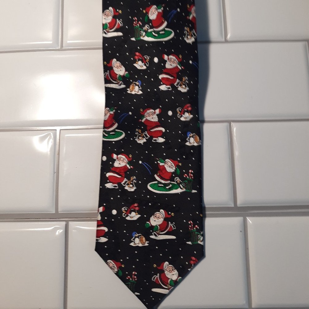 hallmark cool yule tie ft.santa playing multiple sports